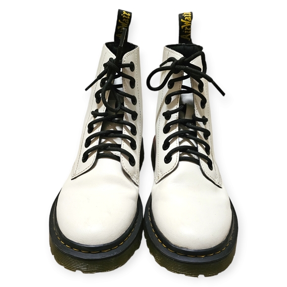Dr. Martens Luana White Leather Ankle Boots - Picture 3 of 15